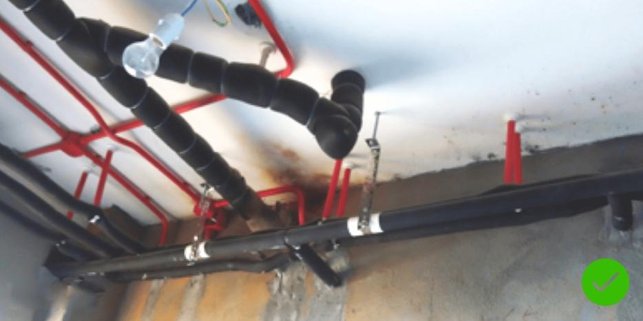 冷熱水管出墻部分是否全部使用保溫棉包裹？