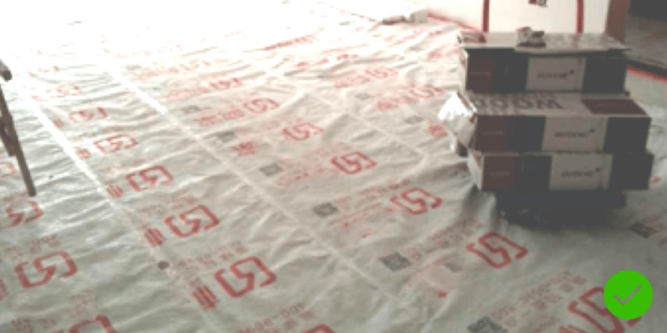 完成后的地面是否滿鋪保護膜?