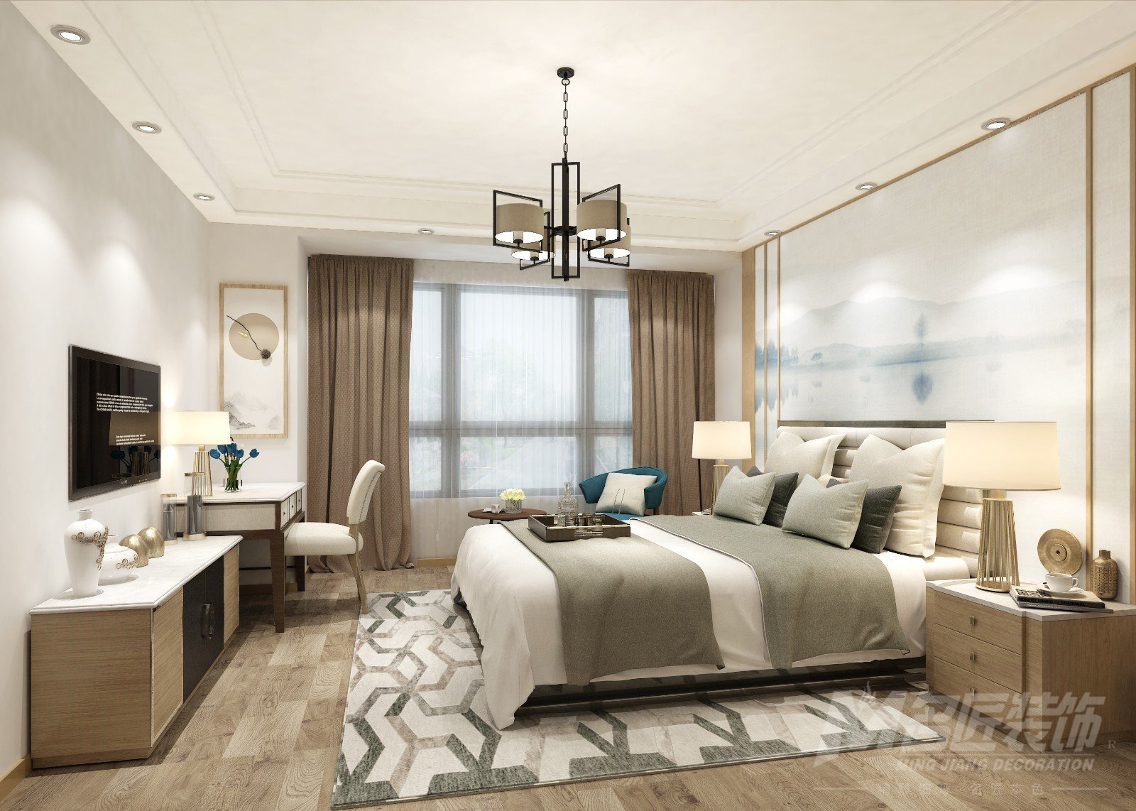 中山室內(nèi)裝修保利林語300平米新中式設(shè)計(jì)風(fēng)格