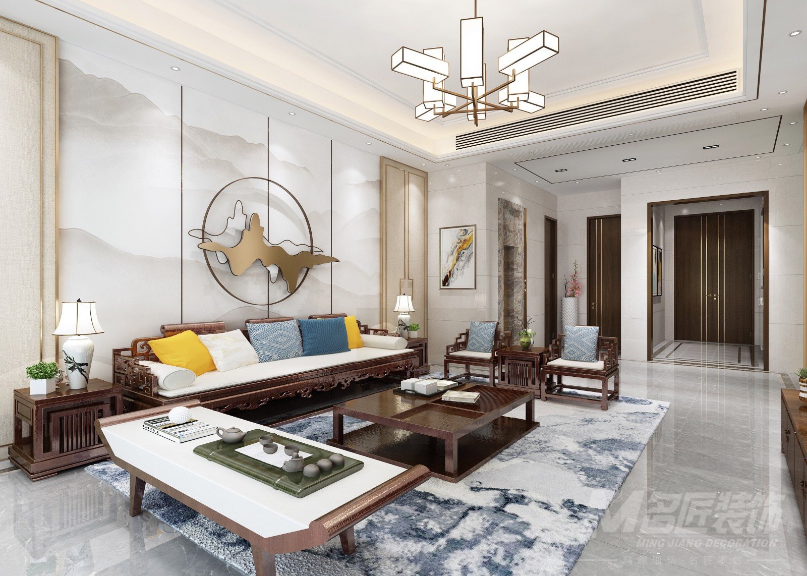 中山室內(nèi)裝修遠(yuǎn)洋城沁山540平米新中式別墅設(shè)計(jì)案例