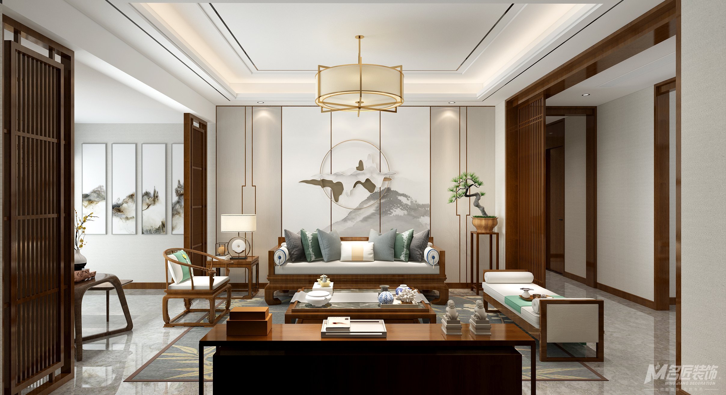 新中式四居室效果圖