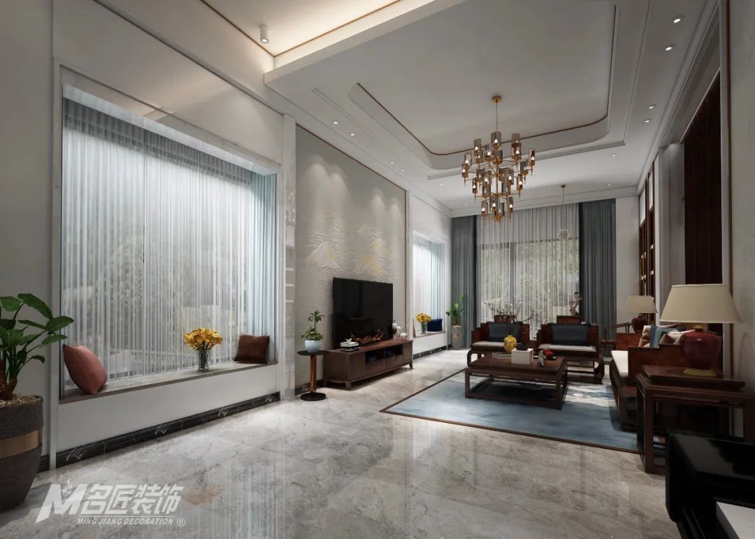 保利林語 | 670㎡別墅新中式實景案例，春意盎然的東方韻味！